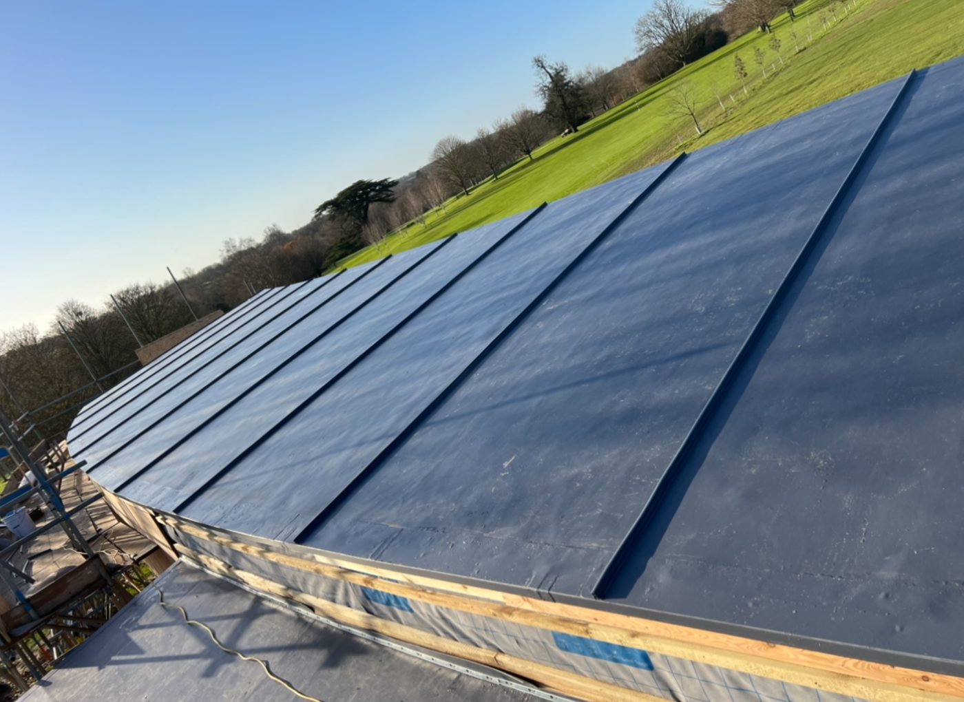 Standing seam roof installation